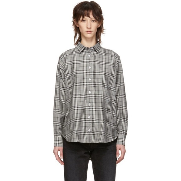 NWOT Toteme Grey Check Capri Shirt Size XS